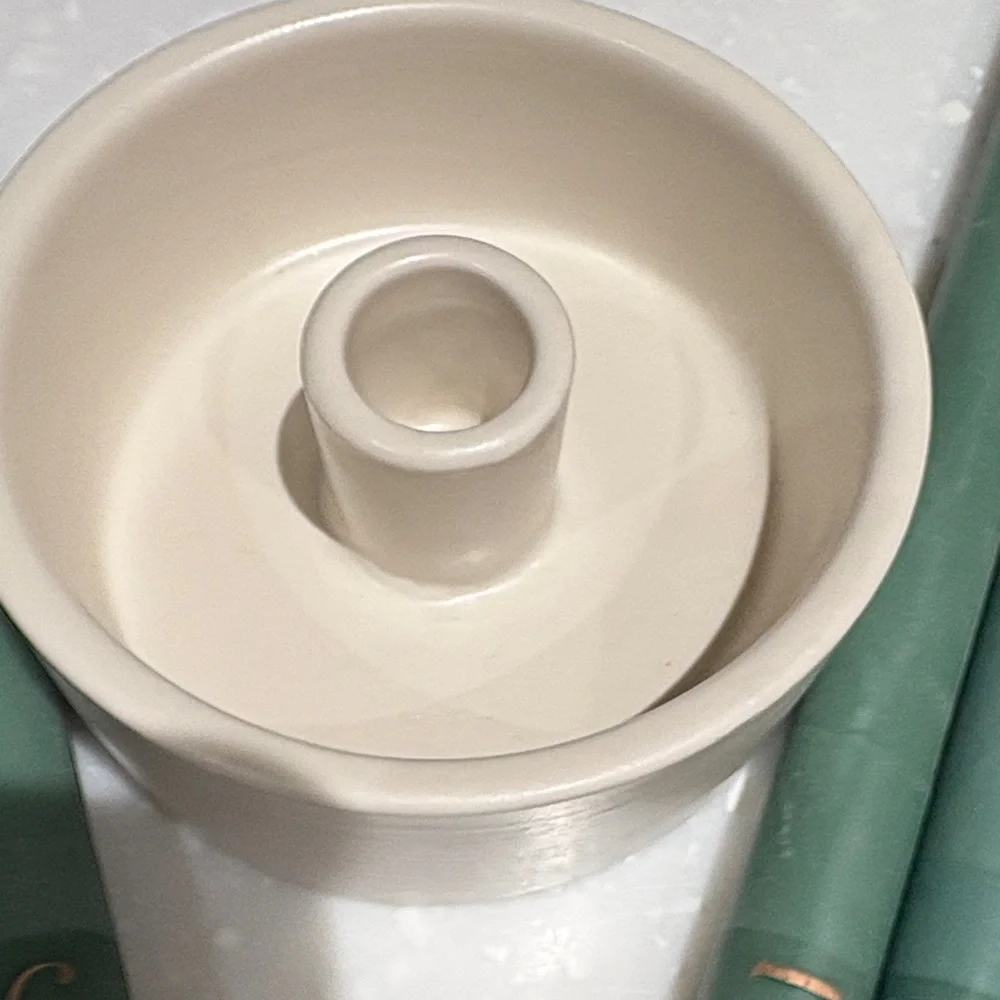 Green Advent Candle Set with Holder